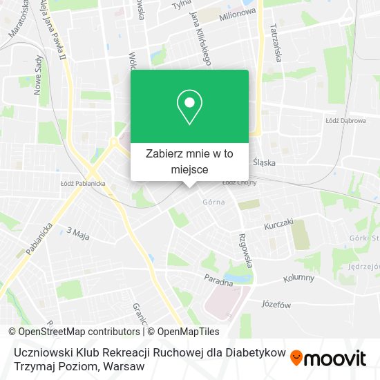 Mapa Uczniowski Klub Rekreacji Ruchowej dla Diabetykow Trzymaj Poziom