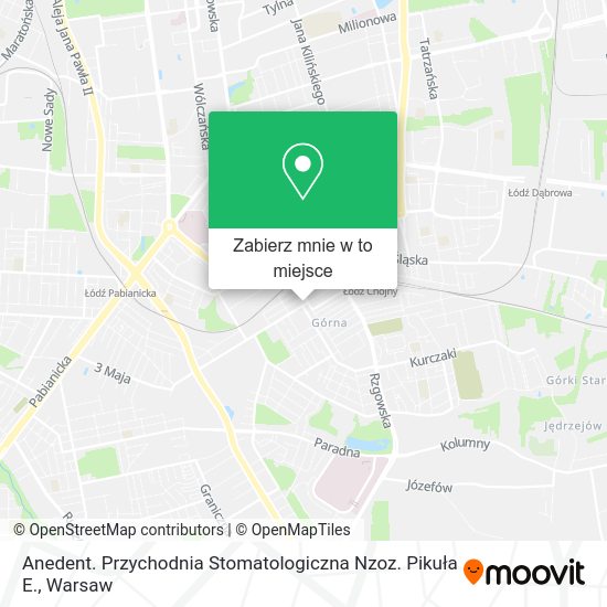 Mapa Anedent. Przychodnia Stomatologiczna Nzoz. Pikuła E.