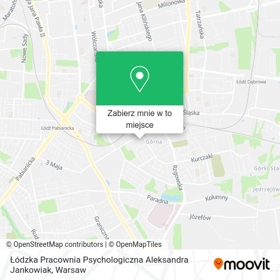 Mapa Łódzka Pracownia Psychologiczna Aleksandra Jankowiak