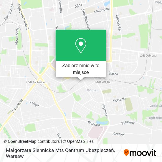 Mapa Małgorzata Siennicka Mts Centrum Ubezpieczeń