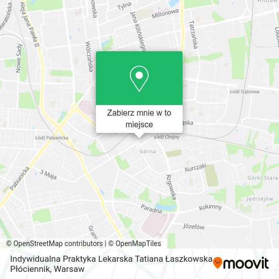 Mapa Indywidualna Praktyka Lekarska Tatiana Łaszkowska Płóciennik