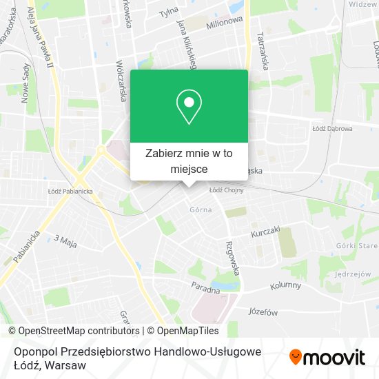 Mapa Oponpol Przedsiębiorstwo Handlowo-Usługowe Łódź