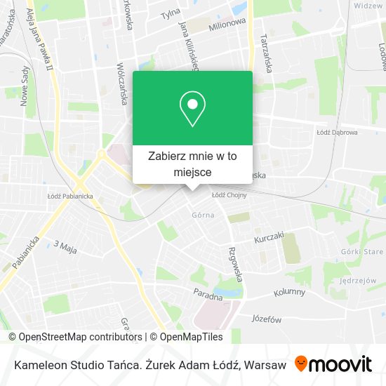 Mapa Kameleon Studio Tańca. Żurek Adam Łódź