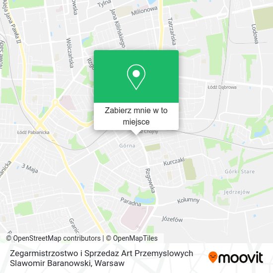 Mapa Zegarmistrzostwo i Sprzedaz Art Przemyslowych Slawomir Baranowski