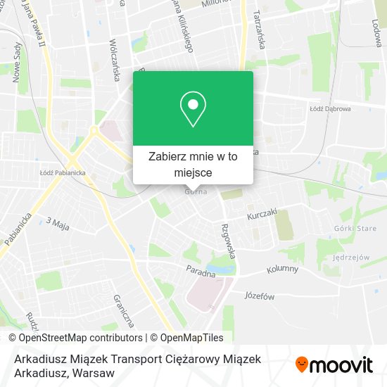 Mapa Arkadiusz Miązek Transport Ciężarowy Miązek Arkadiusz