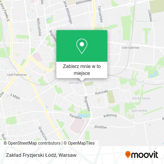 Mapa Zakład Fryzjerski Łódź