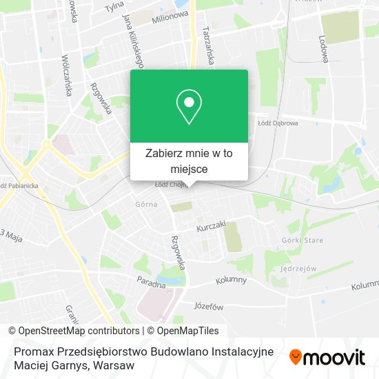 Mapa Promax Przedsiębiorstwo Budowlano Instalacyjne Maciej Garnys