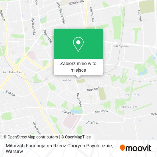 Mapa Miłorząb Fundacja na Rzecz Chorych Psychicznie