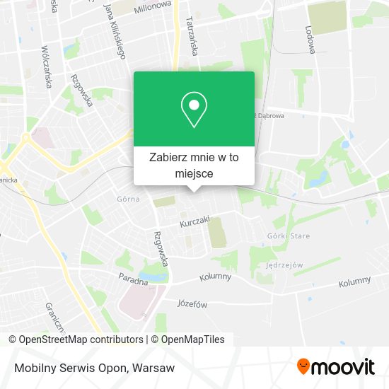 Mapa Mobilny Serwis Opon