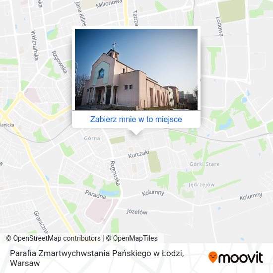 Mapa Parafia Zmartwychwstania Pańskiego w Łodzi