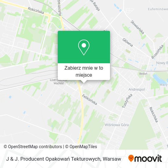 Mapa J & J. Producent Opakowań Tekturowych