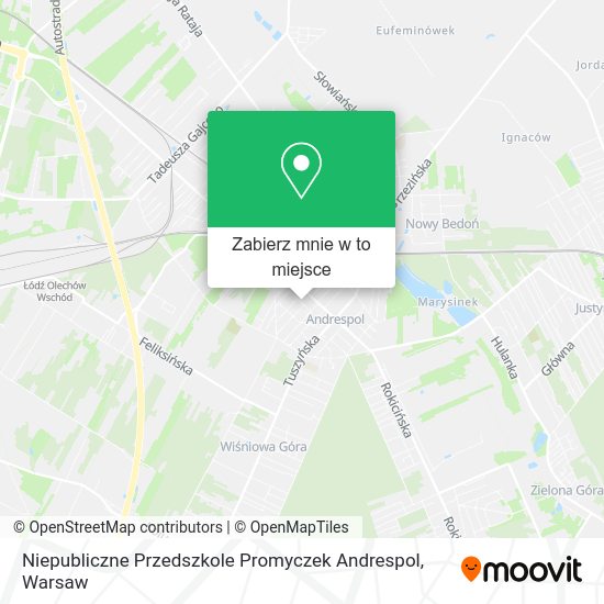 Mapa Niepubliczne Przedszkole Promyczek Andrespol