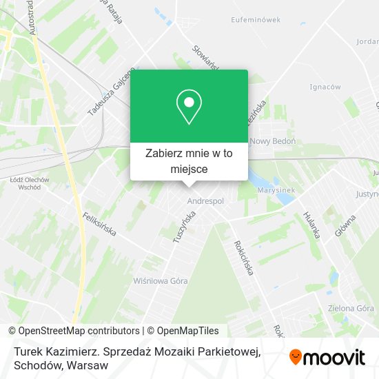 Mapa Turek Kazimierz. Sprzedaż Mozaiki Parkietowej, Schodów