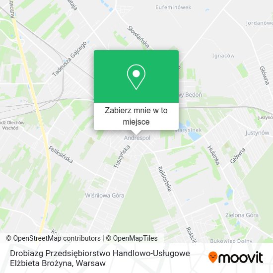 Mapa Drobiazg Przedsiębiorstwo Handlowo-Usługowe Elżbieta Brożyna