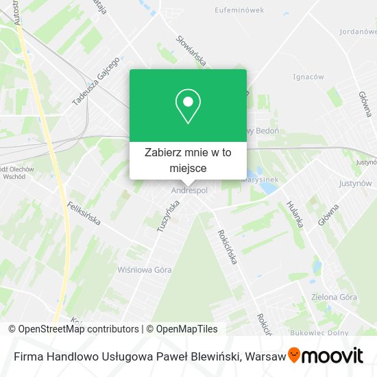 Mapa Firma Handlowo Usługowa Paweł Blewiński