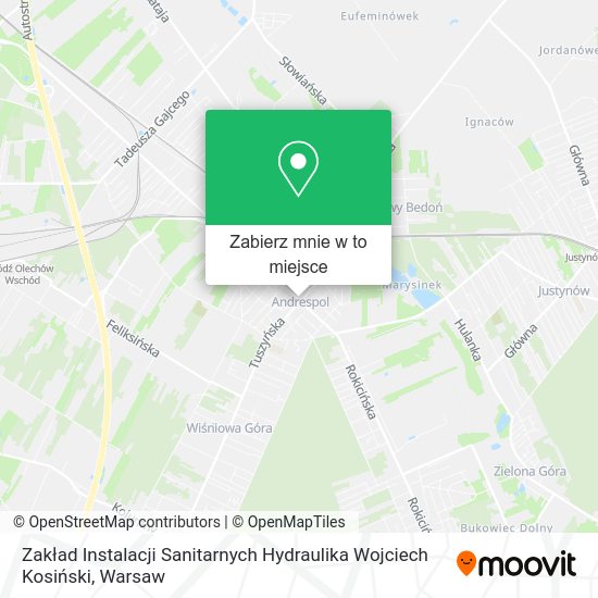 Mapa Zakład Instalacji Sanitarnych Hydraulika Wojciech Kosiński