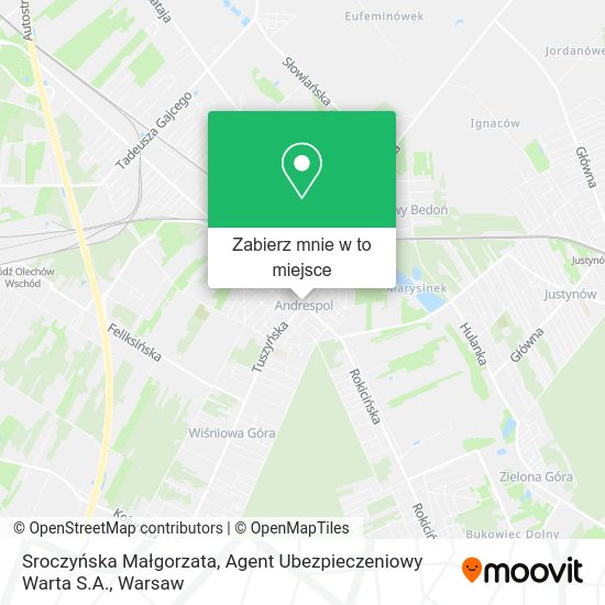 Mapa Sroczyńska Małgorzata, Agent Ubezpieczeniowy Warta S.A.