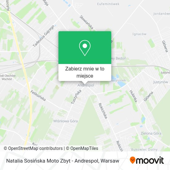 Mapa Natalia Sosińska Moto Zbyt - Andrespol