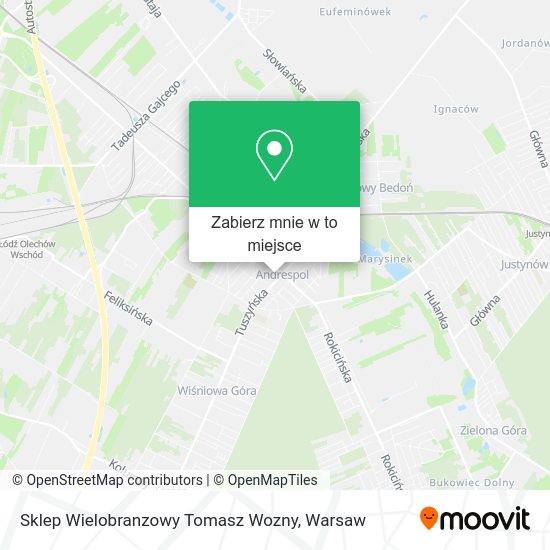 Mapa Sklep Wielobranzowy Tomasz Wozny