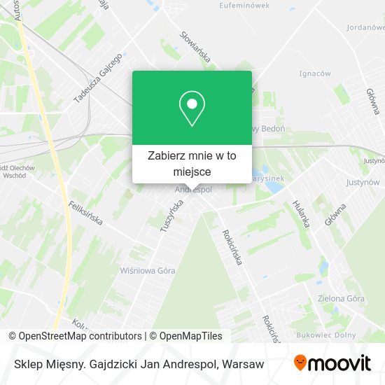 Mapa Sklep Mięsny. Gajdzicki Jan Andrespol