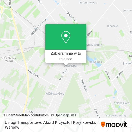 Mapa Usługi Transportowe Akord Krzysztof Korytkowski