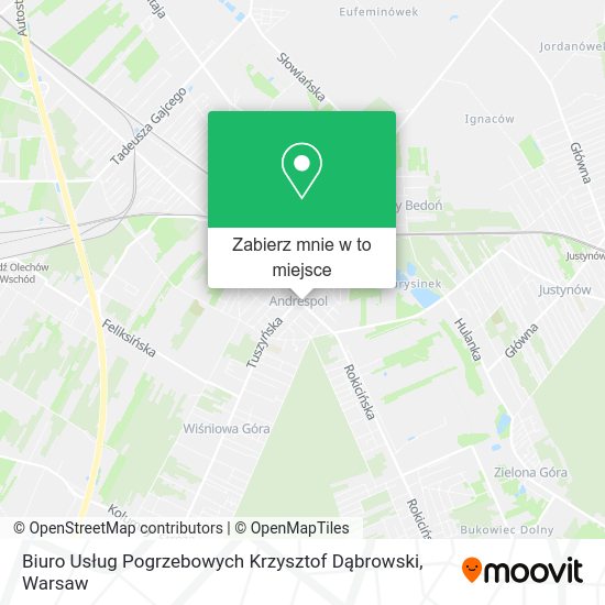 Mapa Biuro Usług Pogrzebowych Krzysztof Dąbrowski