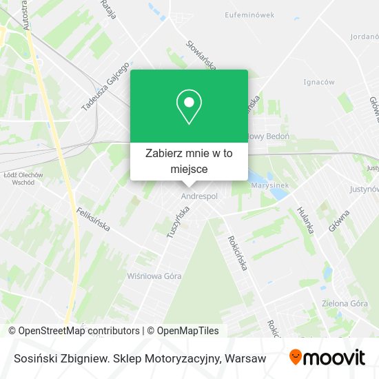 Mapa Sosiński Zbigniew. Sklep Motoryzacyjny