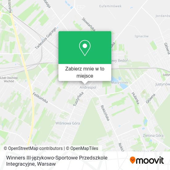 Mapa Winners III-językowo-Sportowe Przedszkole Integracyjne