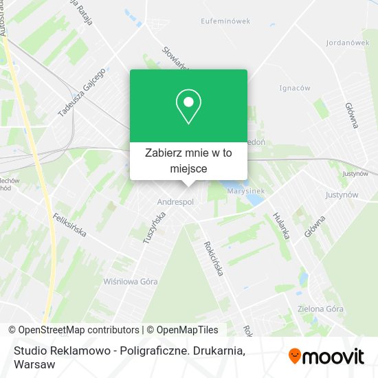 Mapa Studio Reklamowo - Poligraficzne. Drukarnia