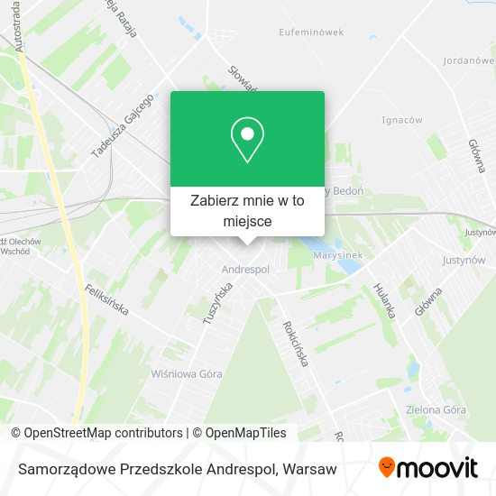 Mapa Samorządowe Przedszkole Andrespol