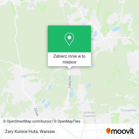 Mapa Żary Kunice Huta