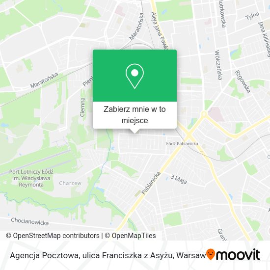 Mapa Agencja Pocztowa, ulica Franciszka z Asyżu