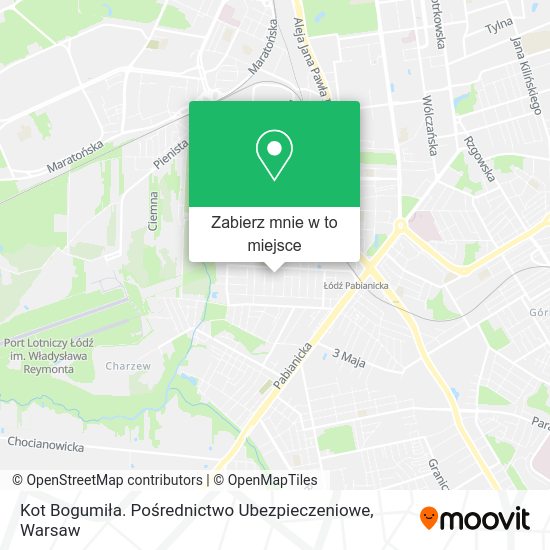 Mapa Kot Bogumiła. Pośrednictwo Ubezpieczeniowe