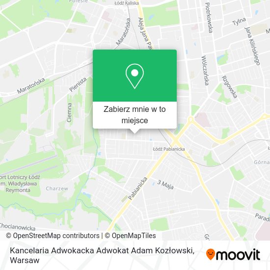 Mapa Kancelaria Adwokacka Adwokat Adam Kozłowski