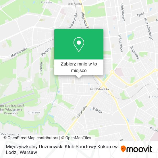 Mapa Międzyszkolny Uczniowski Klub Sportowy Kokoro w Łodzi