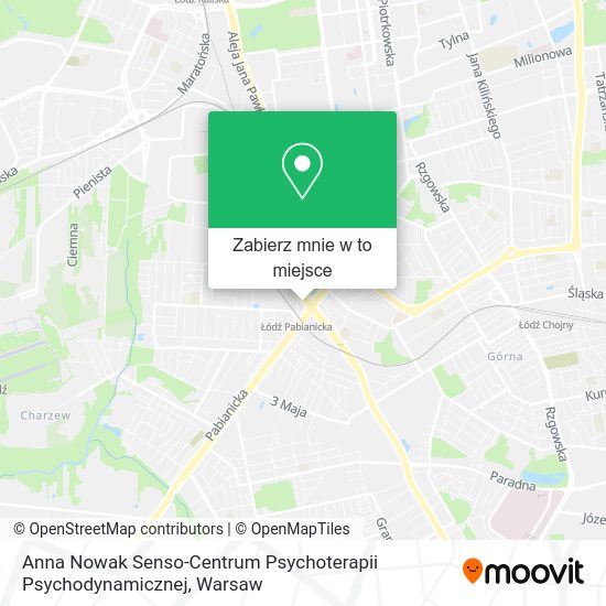 Mapa Anna Nowak Senso-Centrum Psychoterapii Psychodynamicznej