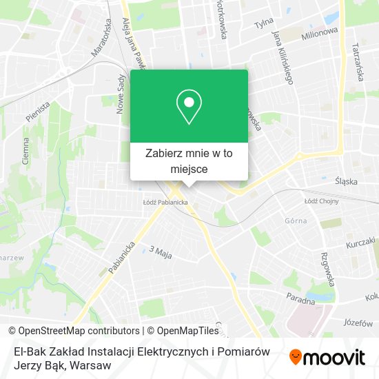 Mapa El-Bak Zakład Instalacji Elektrycznych i Pomiarów Jerzy Bąk