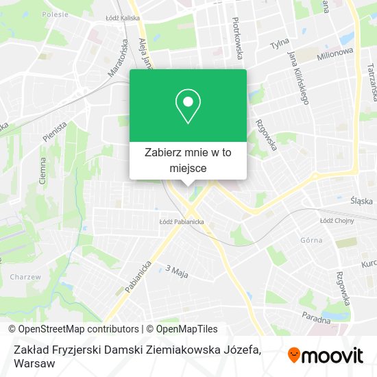 Mapa Zakład Fryzjerski Damski Ziemiakowska Józefa