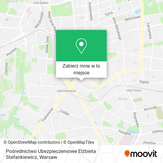 Mapa Pośrednictwo Ubezpieczeniowe Elżbieta Stefankiewicz