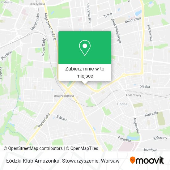 Mapa Łódzki Klub Amazonka. Stowarzyszenie