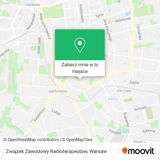 Mapa Związek Zawodowy Radioterapeutów