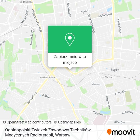 Mapa Ogólnopolski Związek Zawodowy Techników Medycznych Radioterapii