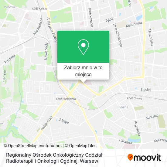 Mapa Regionalny Ośrodek Onkologiczny Oddział Radioterapii i Onkologii Ogólnej