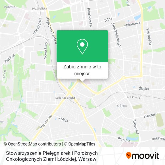 Mapa Stowarzyszenie Pielęgniarek i Położnych Onkologicznych Ziemi Łódzkiej