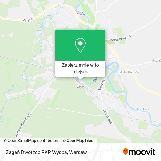 Mapa Żagań Dworzec PKP Wyspa