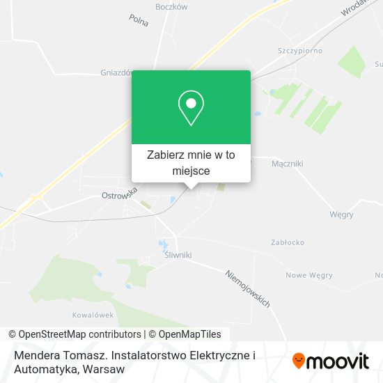 Mapa Mendera Tomasz. Instalatorstwo Elektryczne i Automatyka