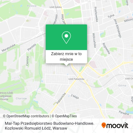 Mapa Mal-Tap Przedsiębiorstwo Budowlano-Handlowe. Kozłowski Romuald Łódź