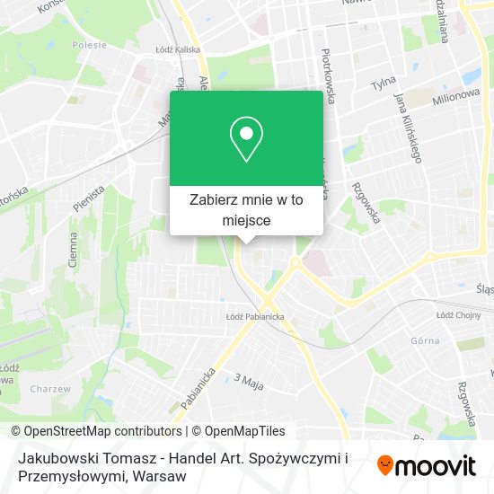 Mapa Jakubowski Tomasz - Handel Art. Spożywczymi i Przemysłowymi