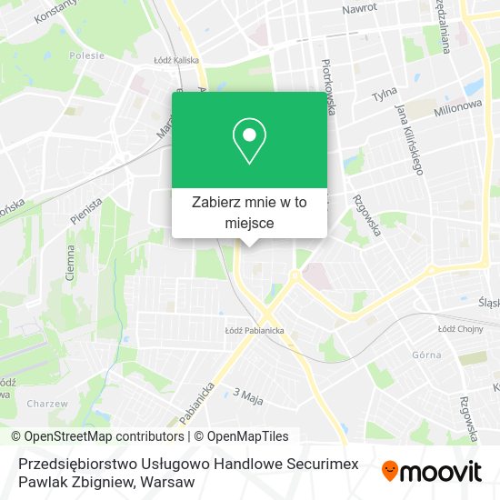 Mapa Przedsiębiorstwo Usługowo Handlowe Securimex Pawlak Zbigniew