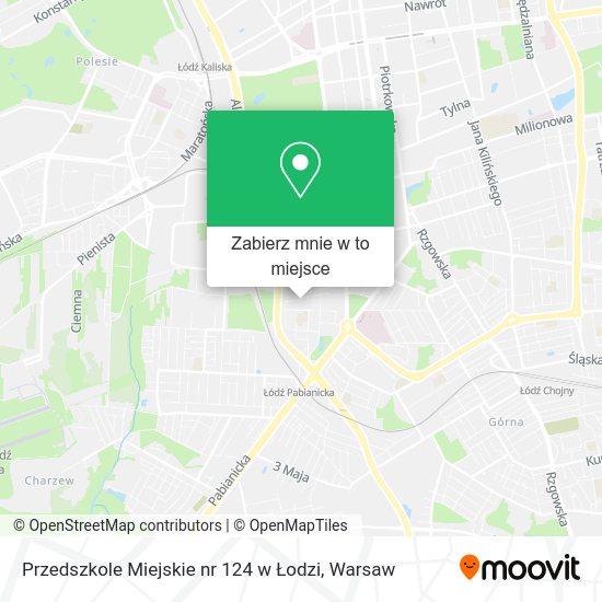 Mapa Przedszkole Miejskie nr 124 w Łodzi